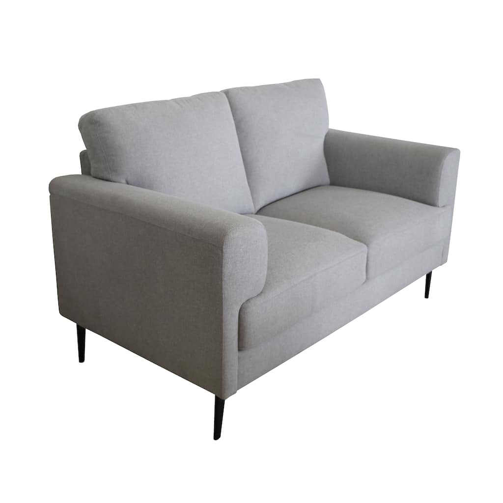 Vickery Light Gray Linen Upholstery with Loose Back Loveseat