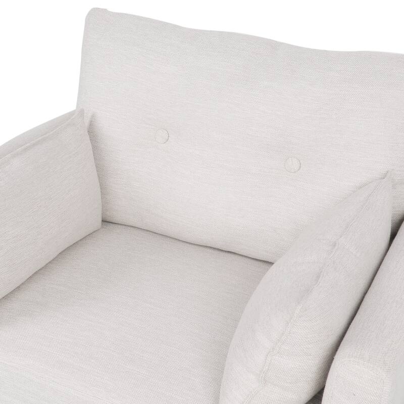34.5" Upholstered Club Chair with Pillows