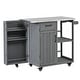 preview thumbnail 12 of 53, Outdoor Kitchen Island with Stainless Steel Top & Storage, Lockable Wheels