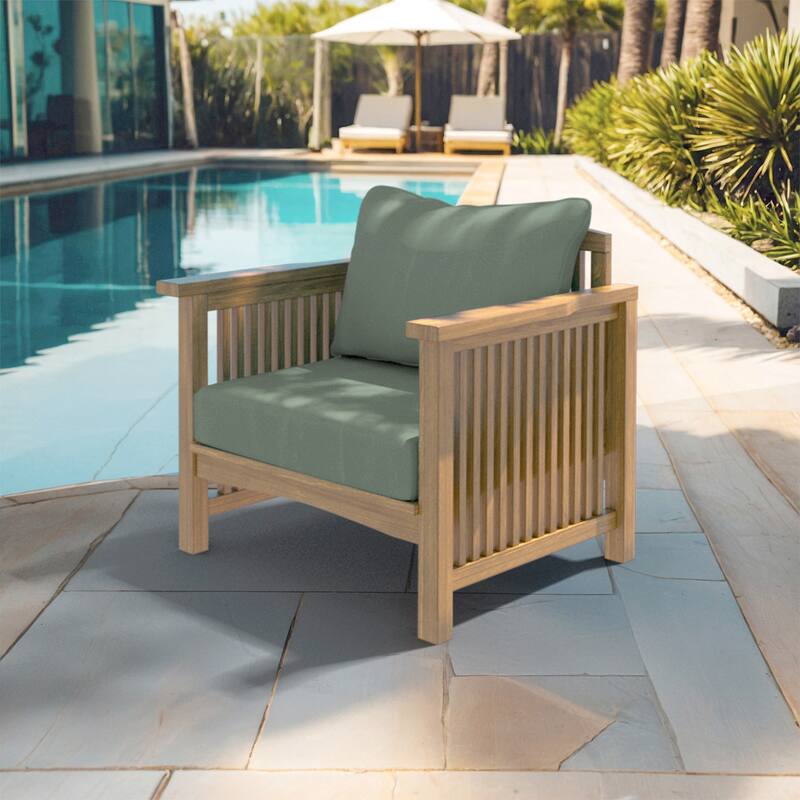 California Umbrella Outdoor Deep Seat Cushion Set, 24" x 48", Sunbrella Fabric, Densified Fiber Fill