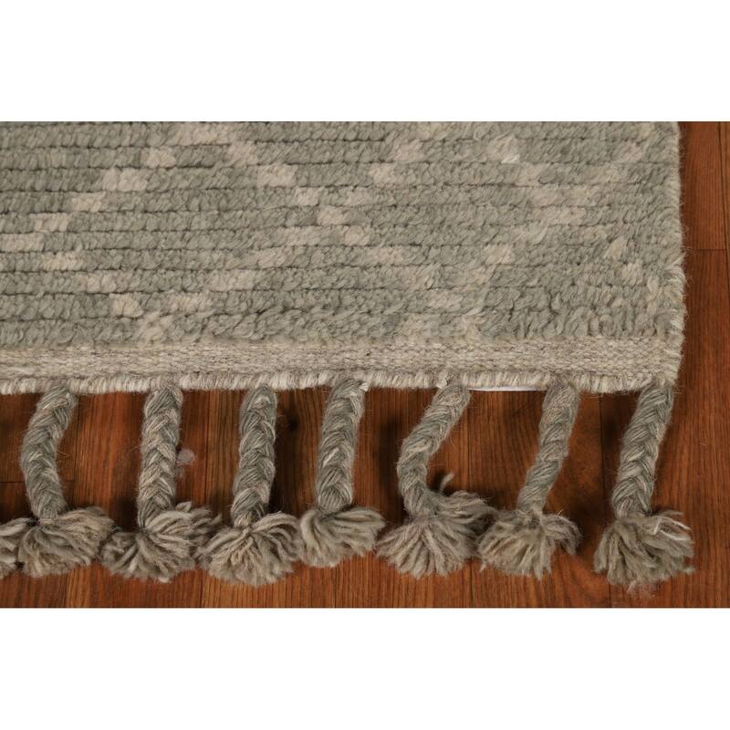 Trellis Striped Moroccan Indian Accent Rug Handmade Wool Carpet - 2'0"x 3'0"