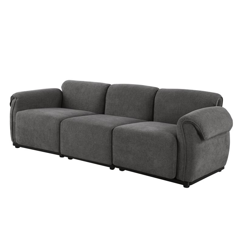 93" 3-Seater Chenille Modular Sofa - Fashionable Sofa with Iron Frame for Living Room, Bedroom