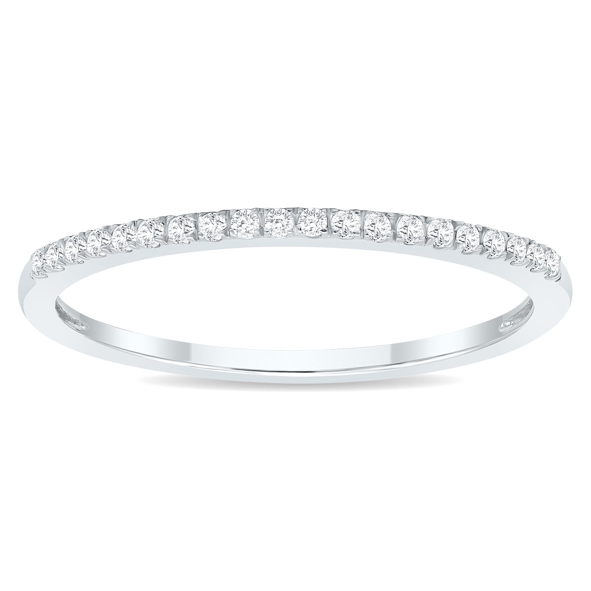 Marquee Women's 1/10 Carat TW Thin Diamond Wedding Band in 10K White Gold
