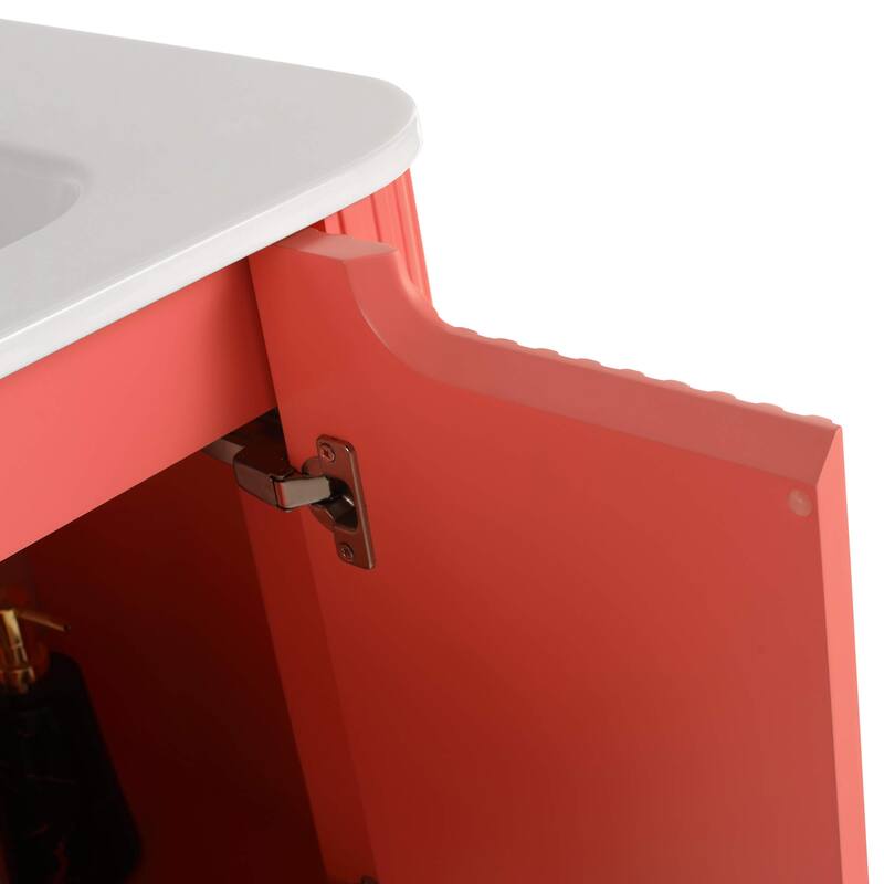 Caskvalley Modern Bathroom Vanity with Straight Fluted Design - Sink Included