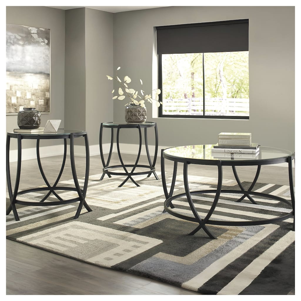 Tarrin Black 3-Piece Table Set