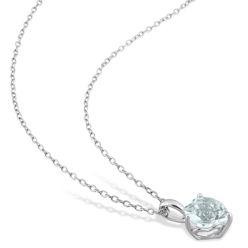 Miadora 4 1/2ct TGW Heart-Shape Aquamarine Set of Necklace and Earrings in Sterling Silver