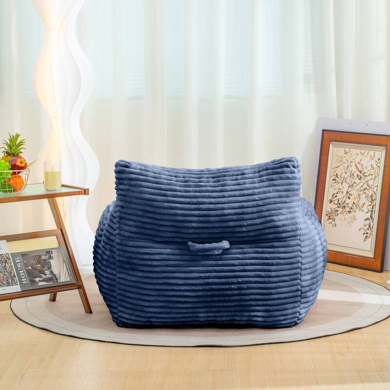 Oversized Bean Bag Chair for Adults with Armrests, Soft Corduroy Lounge Sofa Chair, Cozy Lazy Floor Couch for Living Room