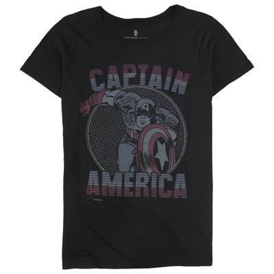 Junk Food Womens Captain America Graphic T-Shirt,, Black, Large