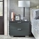 preview thumbnail 1 of 6, Porch & Den Jefferson High Gloss Nightstand Charcoal Grey