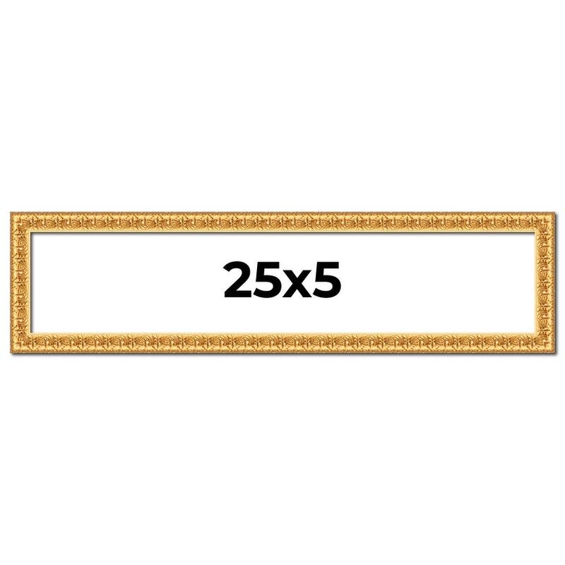 25x5 Frame Gold Real Wood Picture Frame Width 1 inches | Interior