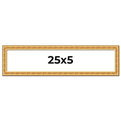 25x5 Frame Gold Real Wood Picture Frame Width 1 inches | Interior