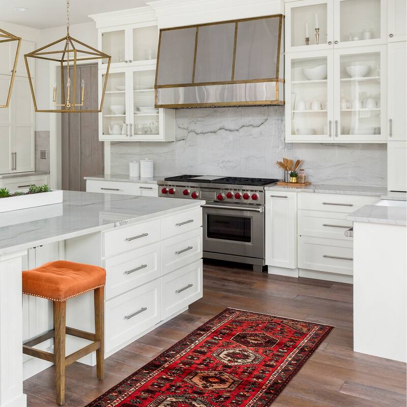 ECARPETGALLERY Hand-knotted Andelz Red Wool Rug - 3'5 x 9'9