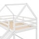 preview thumbnail 4 of 7, Twin Over Twin House Shape Bunk Bed with Ladder & Slide, Kids Playhouse Bed, Wooden Bunk Beds Frame with Full-Length Guardrails