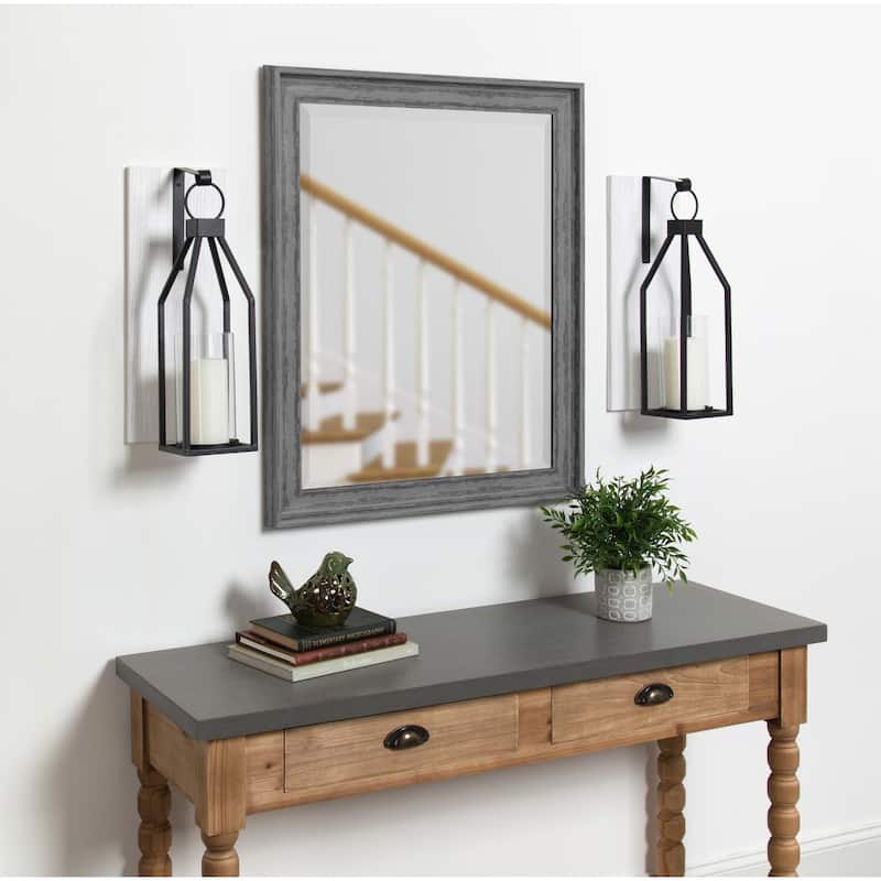Kate and Laurel Oakly Wood and Metal Wall Sconce Candle Holder - 7x19