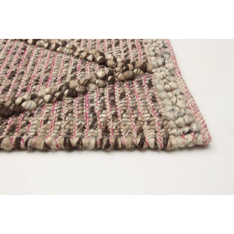 ECARPETGALLERY Braid weave Sienna Khaki Wool Rug - 6'1 x 9'0