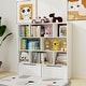 preview thumbnail 3 of 9, Toy Storage Organizer with 2 Movable Drawers, Multi-Functional 7 Shelf Kids Bookcase with 2 Hooks, Children Book Shelf