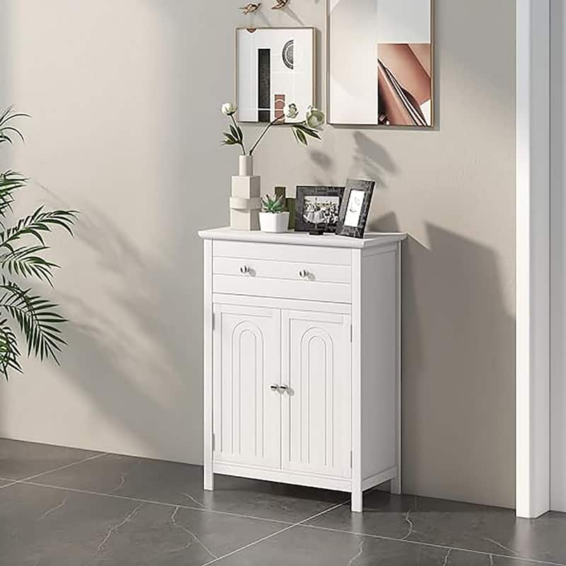Gymax Bathroom Storage Cabinet Free Standing Large Drawer W/Adjustable