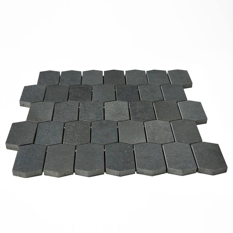 Vulcan Black Adelaine Honed Mosaic Tile