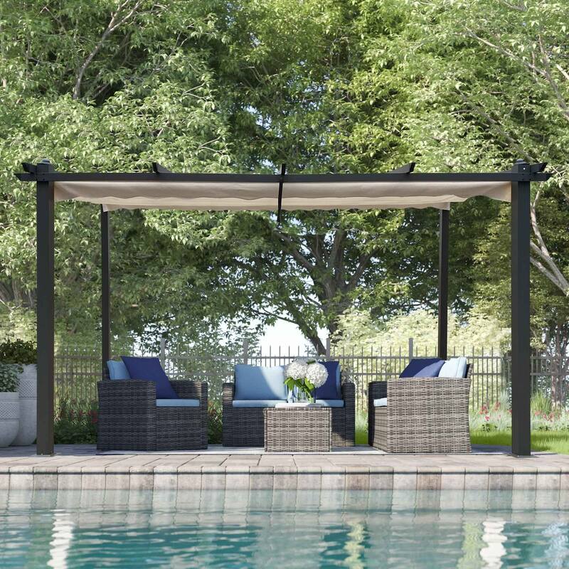 13x10 FT Outdoor Shade Canopy with Retractable Roof