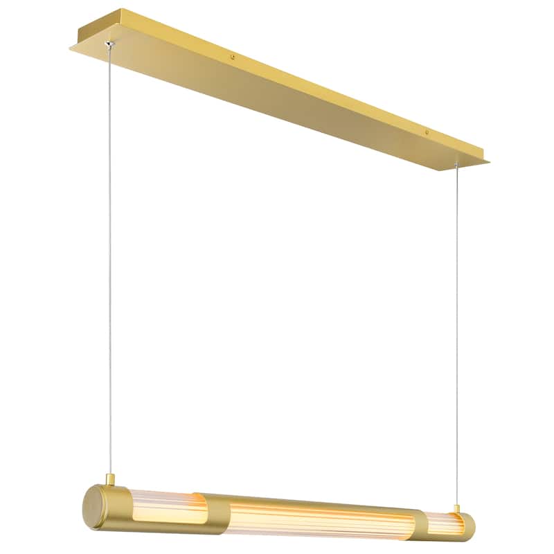 Neva 36 in LED Integrated Satin Gold Mini Pendant - Satin Gold - Satin Gold