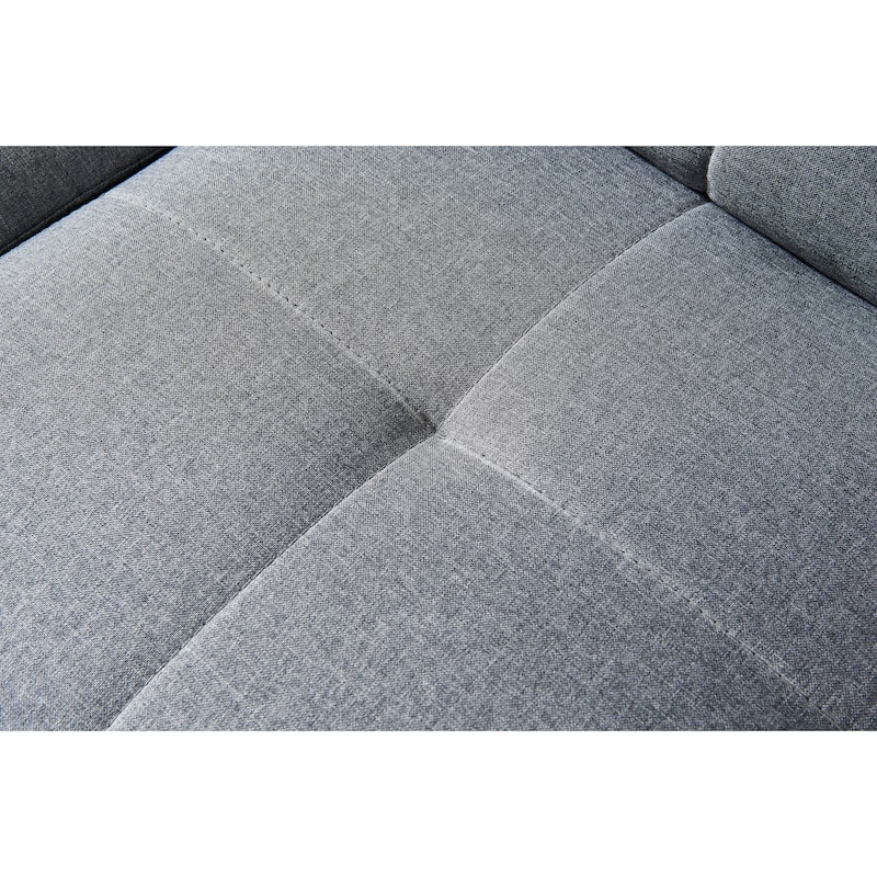 Convertible Sofa Bed Futon with Solid Wood Legs in Linen Fabric