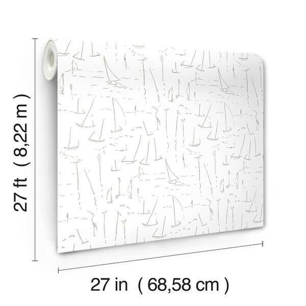 York Wallcoverings Vermillion Coast Silver Wallpaper