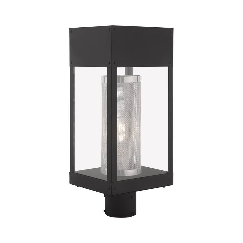 Livex Lighting 1-Light Black Outdoor Post Top Lantern, 20763-04 - 8"L x 7"W x 19"H