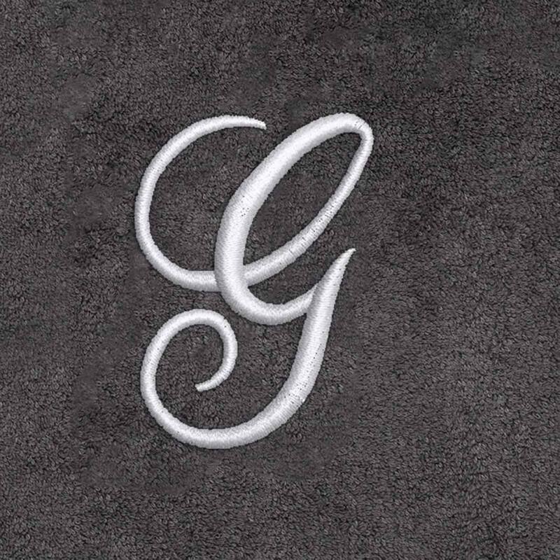 Avanti Linens Granite/Silver Script Monogram Hand Towel Letter G - Hand Towel