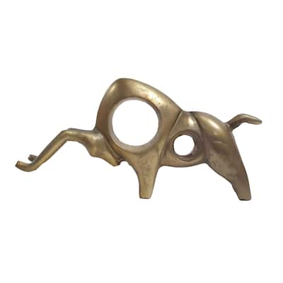 A&B Home Abstract Modern Aluminum Bull Figurine