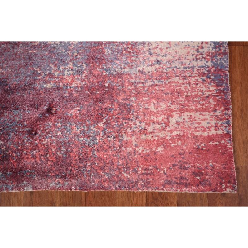 Colorful Abstract Contemporary Rug Hand-Knotted Wool Carpet - 4'8" x 6'7"