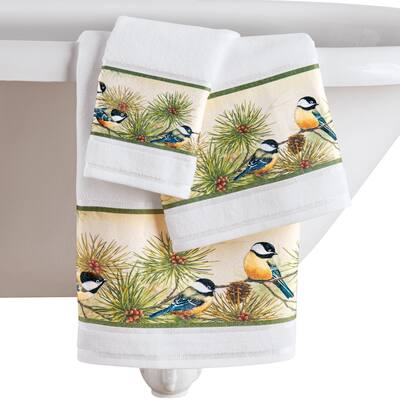 Chickadee and Pinecone 3-Piece Bath Towel Set - 8.380 x 5.750 x 4.000