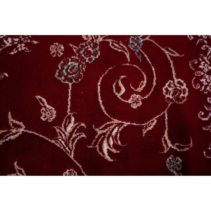 Victorian Style Red Kashan Turkish Rug Machine Made Bedroom Carpet - 9'8" x 13'1"