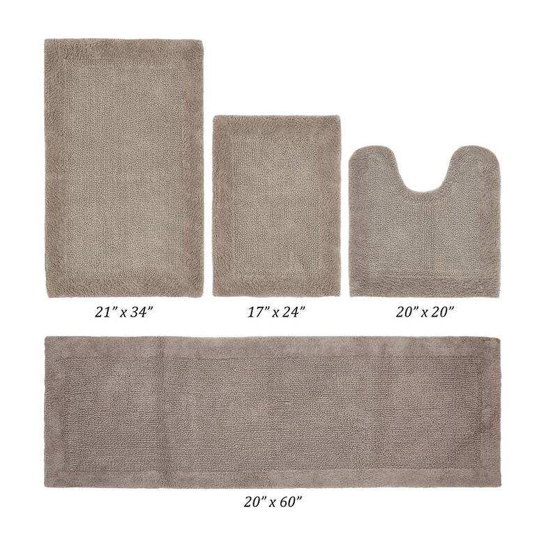 Better Trends Bath Rugs Set 100% Cotton Tufted Soft Water Absorbent Bathroom Rug for Shower, Sink Bath Mats Edge Collection