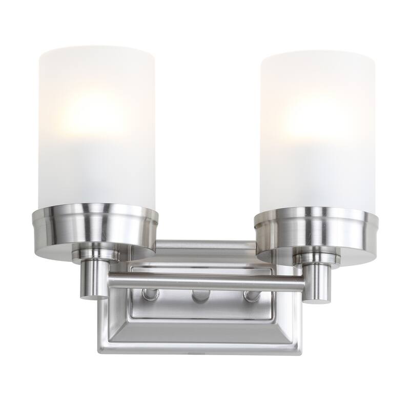 SAFAVIEH Lighting Gresa Two Light Sconce - Nickel - 12"x6"x9.5" - 12Wx6Dx10H