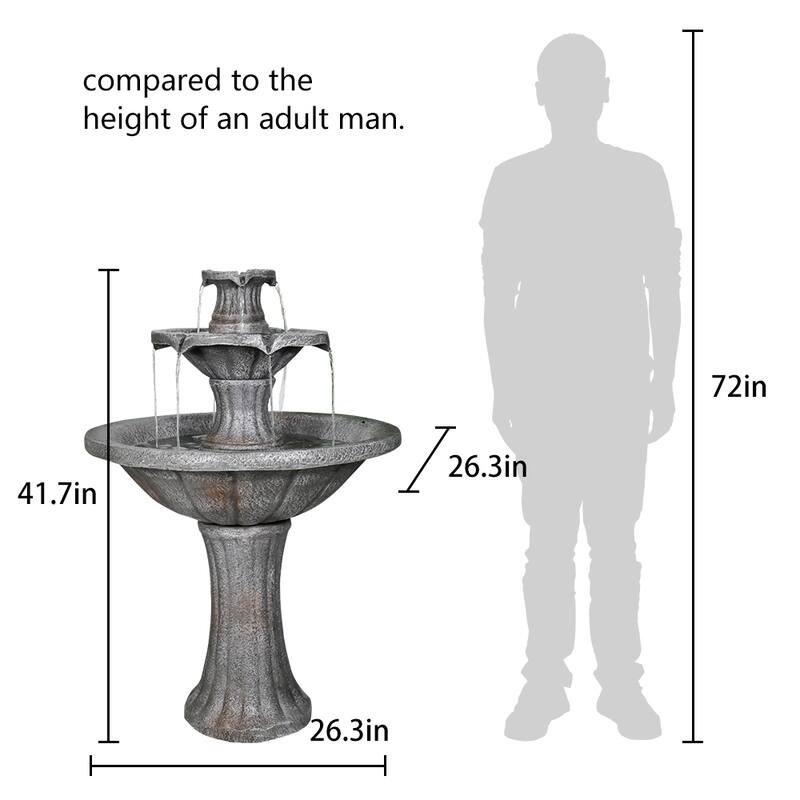 41.7" H Outdoor Water Fountain Decor Dark Castle Designed