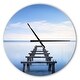preview thumbnail 2 of 7, Designart 'Jetty Remains in Blue Lake' Oversized Lake House Wall CLock
