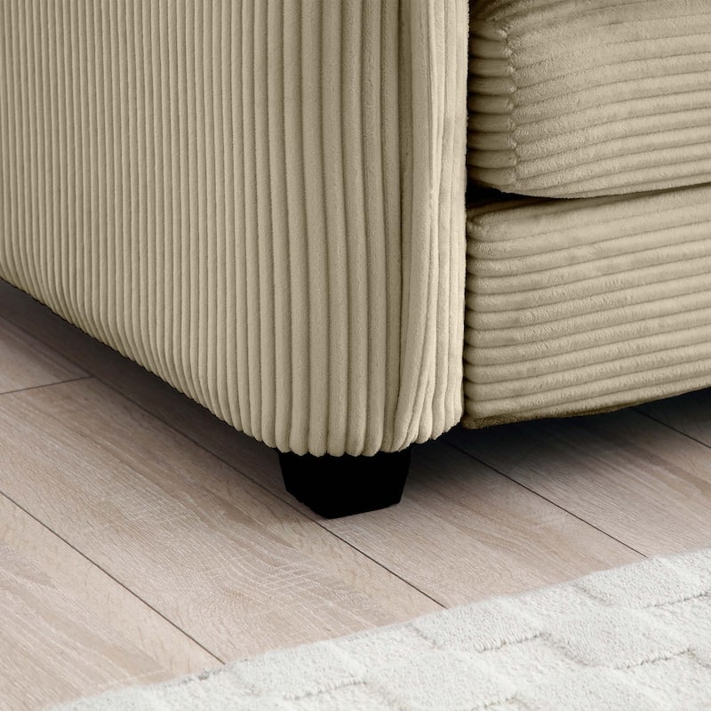 5-Piece Corduroy U-Shaped Modular Sectional Sofa with 2 Ottomans