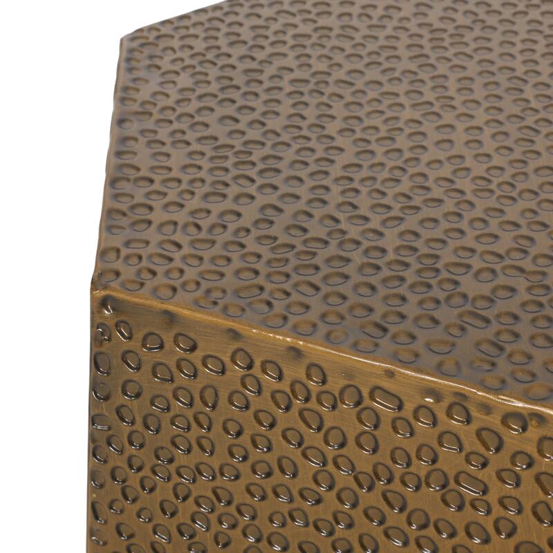 Pamsha Hammered Iron Geometric Side Table by Christopher Knight Home