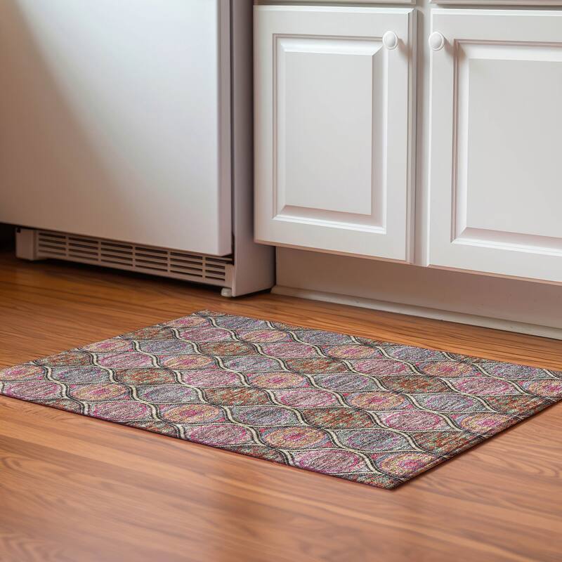 Premium Washable Super Soft Boho Mosaic Mayfield Rug - Black - 1'8" x 2'6"