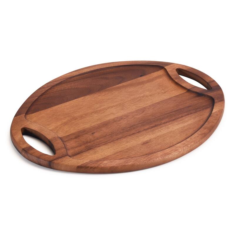 Oval Tray with Handle -Large - Brown