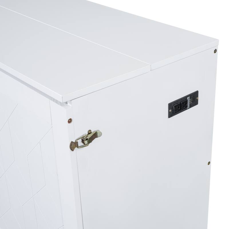 Queen Size Wooden Loft Bed with Upholstered Storage Shelf and Desk