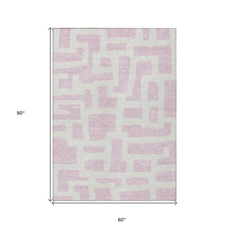 HomeRoots Abstract Transitional Rectangle Outdoor Rug
