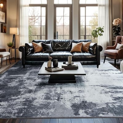 Area Rug 8x10 Washable Rugs Modern Abstract - 120"L x 96"W