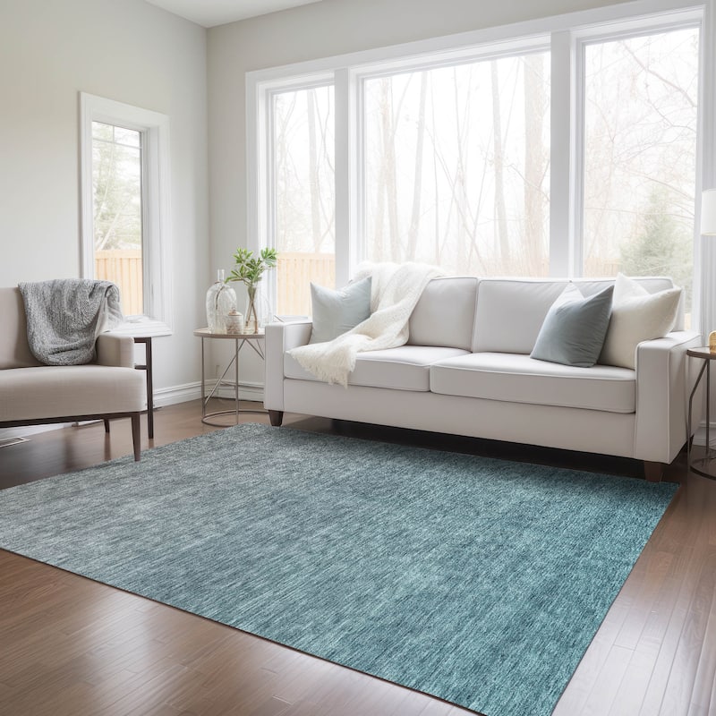 Machine Washable Indoor/ Outdoor Chantille Solid Ombre Rug