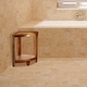 preview thumbnail 9 of 8, EcoDecors Corner Teak Wood Shelf Shaving Footrest Waterproof Stool For Inside Shower, 18-Inches Tall in Earthy Teak Finish