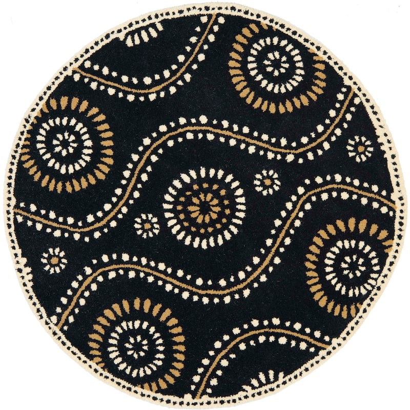 Martha Stewart by SAFAVIEH Handmade Ogee Dot Wool Rug - 4' Round - Francesca