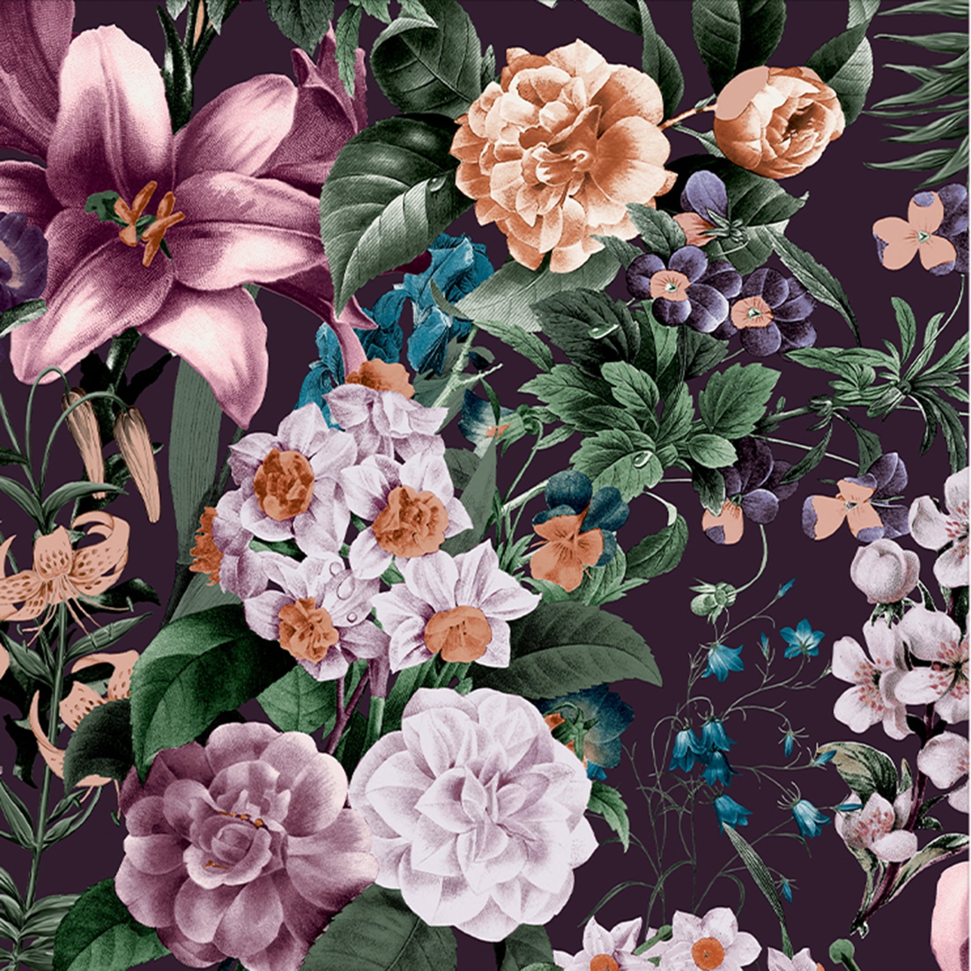 Glasshouse Flora Amethyst Wallpaper