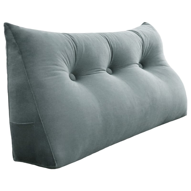 WOWMAX Dorm Bed Wedge Reading Pillow Headboard Back to College Velvet