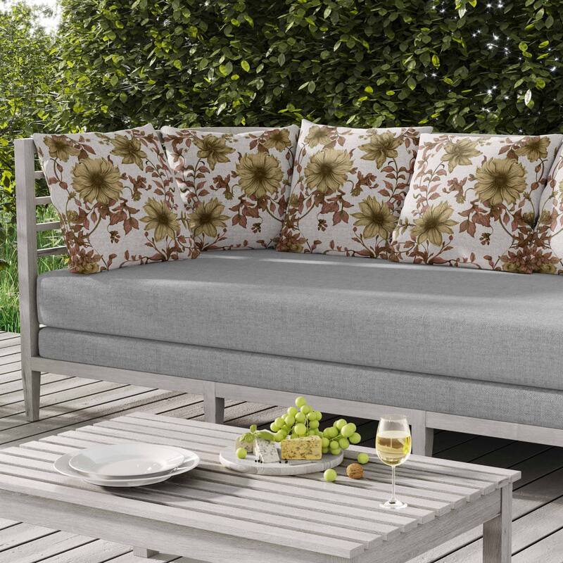 Harvest of Sunshine Indoor/Outdoor Reversible Throw Pillow Pink and Gold