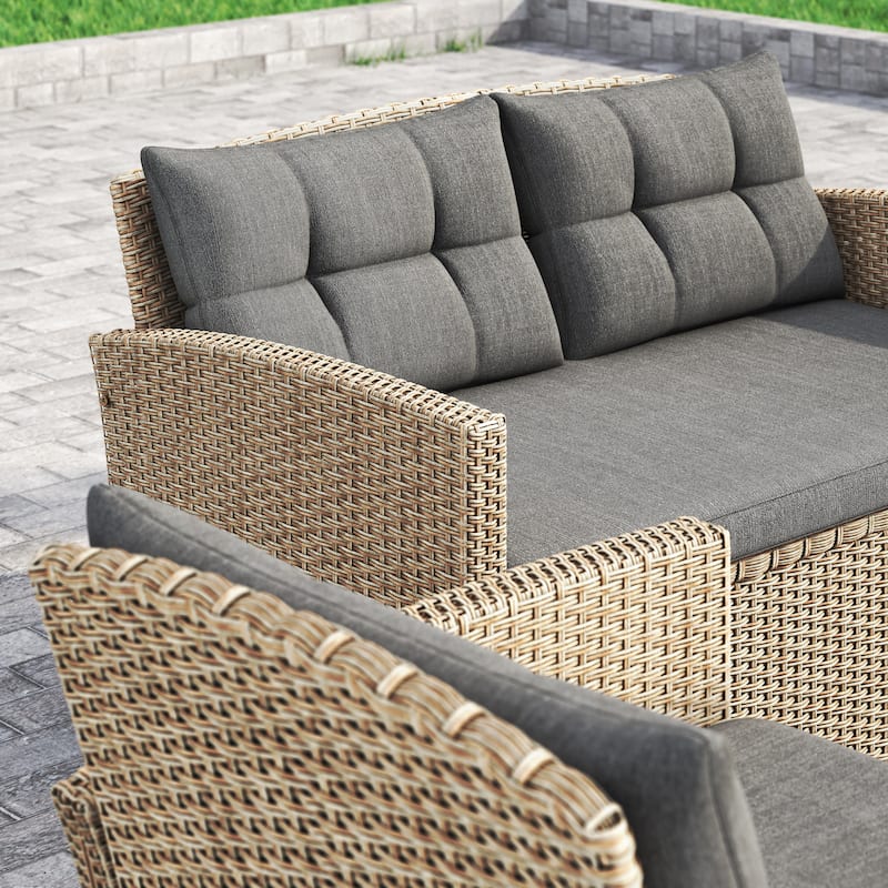 Corvus Armitage 8-piece Outdoor Wicker Sofa Set with Cushions